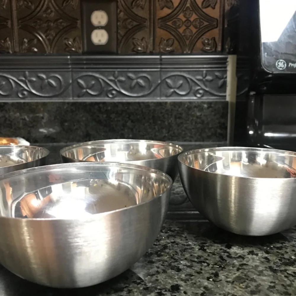 Ikea blanda blank stainless steel serving bowl 5”